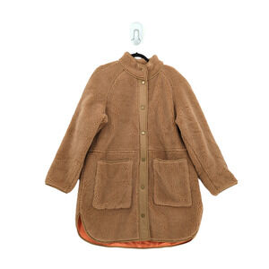 Veronica Beard Women XL Sullie Sherpa Coat Jacket Brown Teddy Pile Fleece NEW
